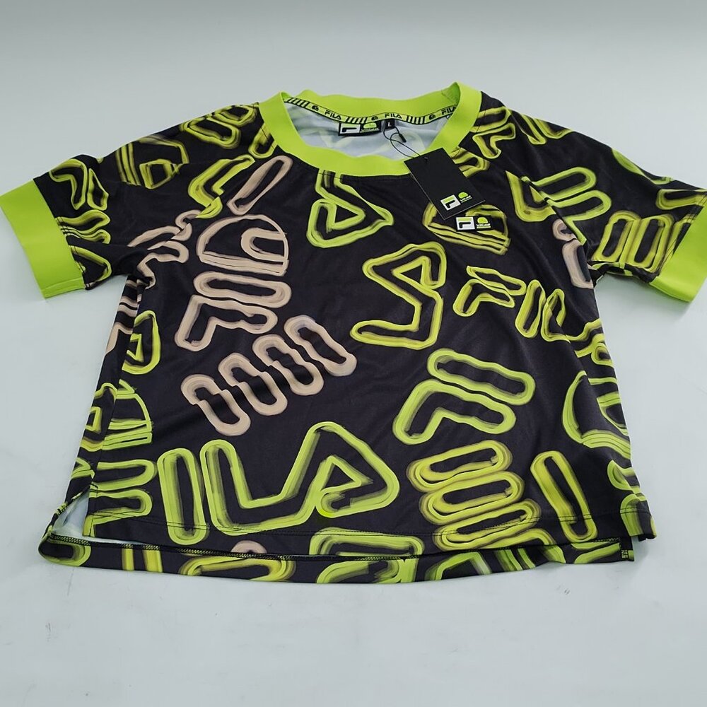 Fila Women's VR/46 Riders Academy Neon Print Crop Size L     K      P#381@CMK